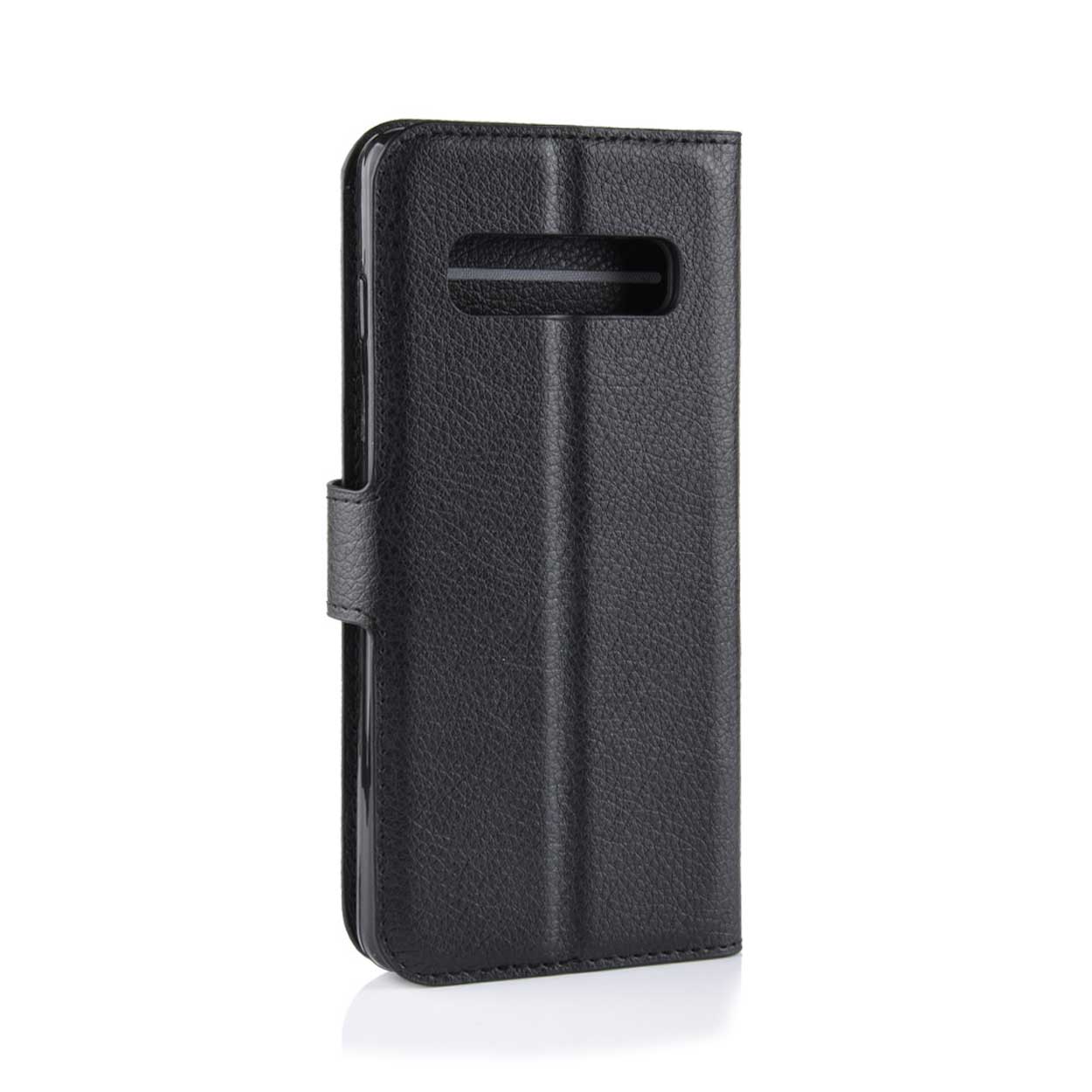 Samsung galaxy s10 plus plånboksfodral svart läder skinn fodral