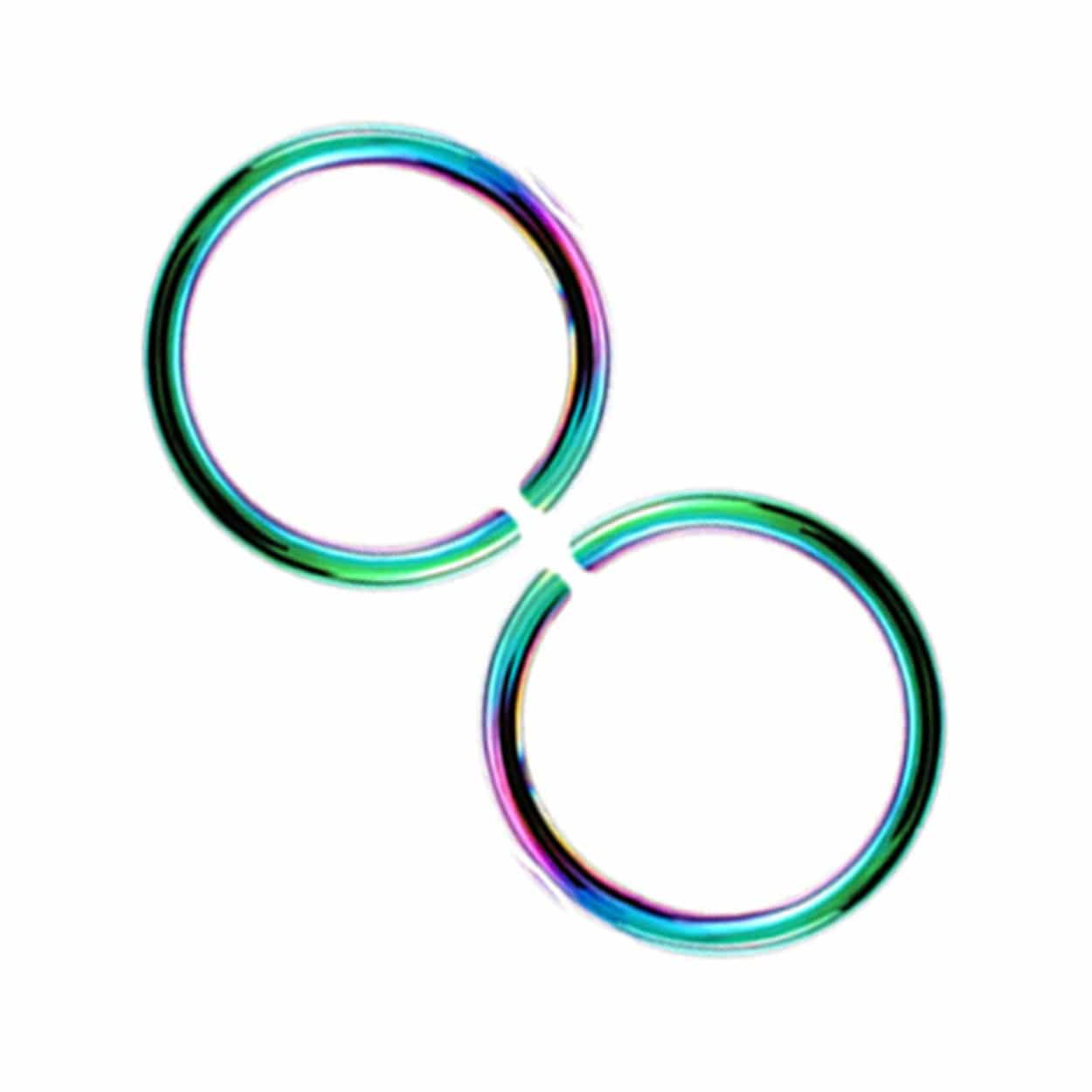 2-pack regnbåge fake piercing öron läpp näsring septum läppring