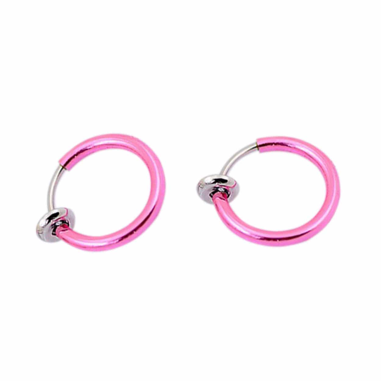 2-pack rosa fake piercing öron läpp näsring septum läppring