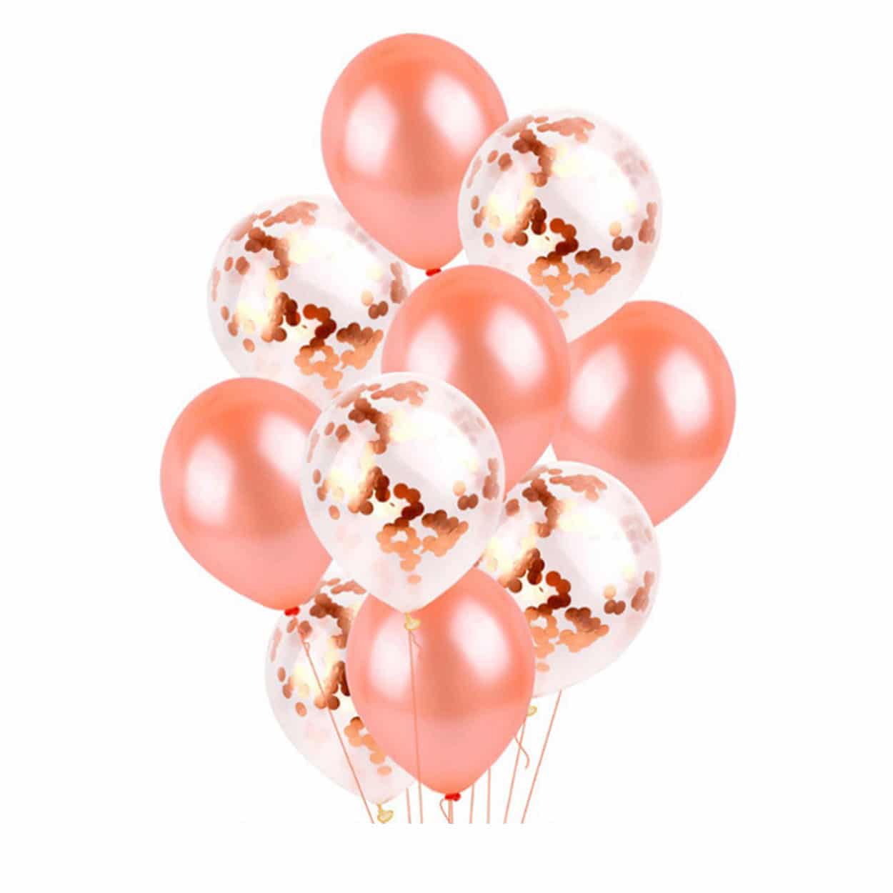 30-pack ballonger roséguld konfettiballonger födelsedag