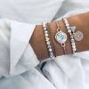 4-pack vackra eleganta armband marmor sten natursten