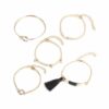 5-pack Vackra Trendiga Armband Guld Bohem Kedja Tassel