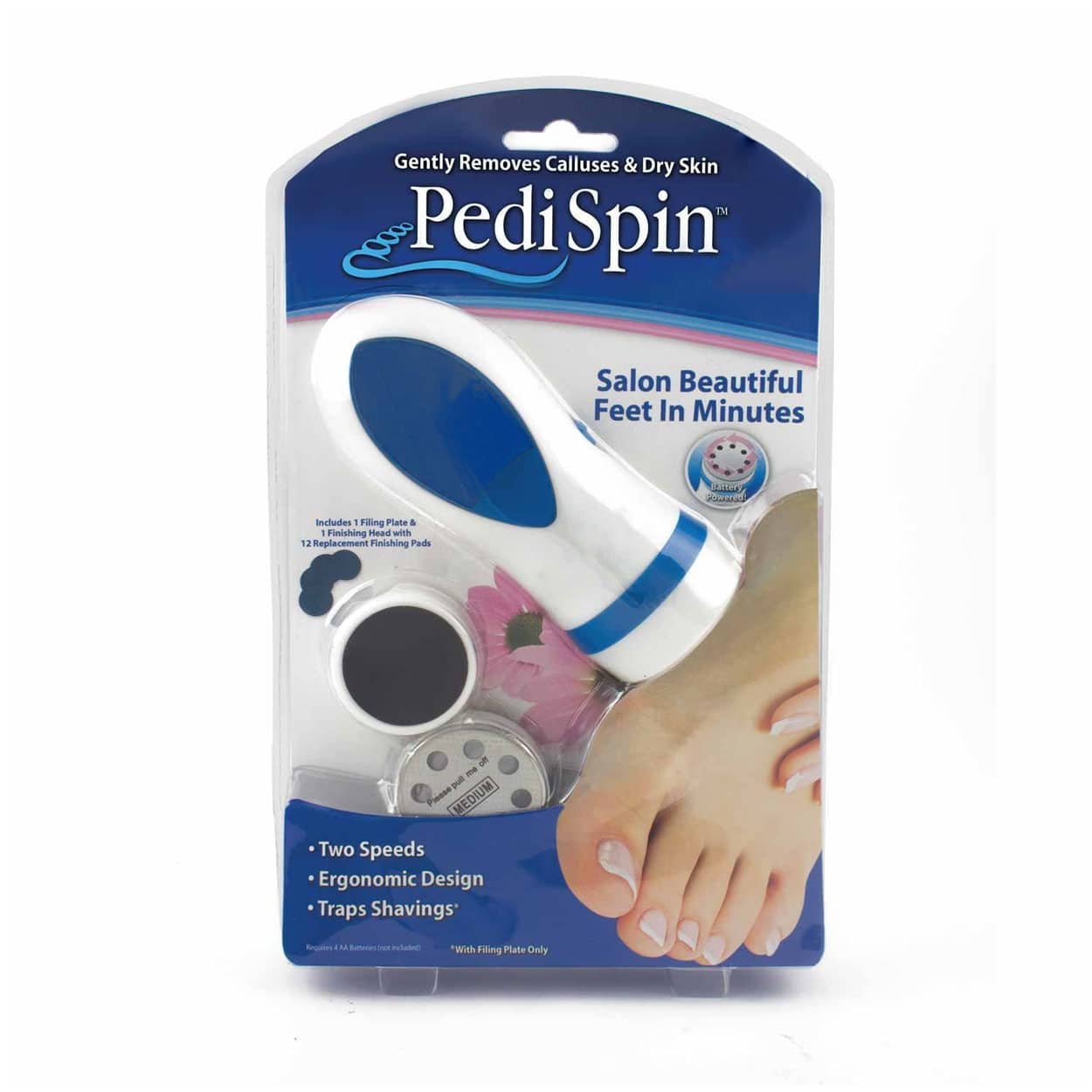 Pedispin exfolierande elektronisk fotfil för lena mjuka fötter