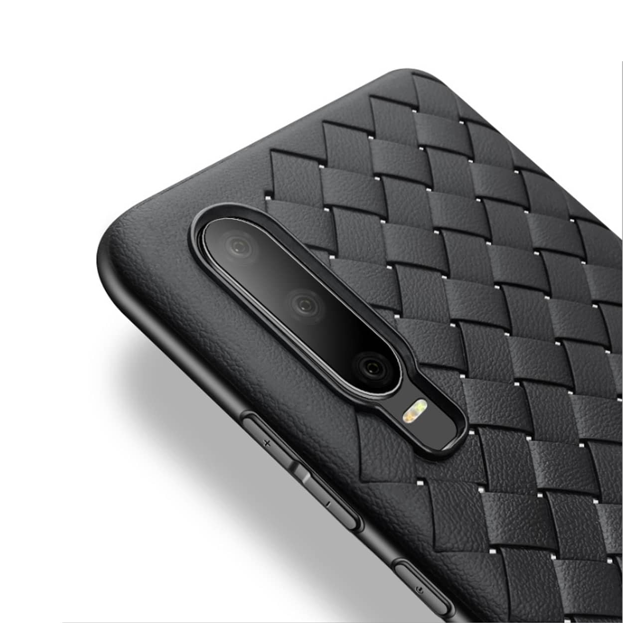 Huawei p30 pro mobilskal flätat svart läder skinn