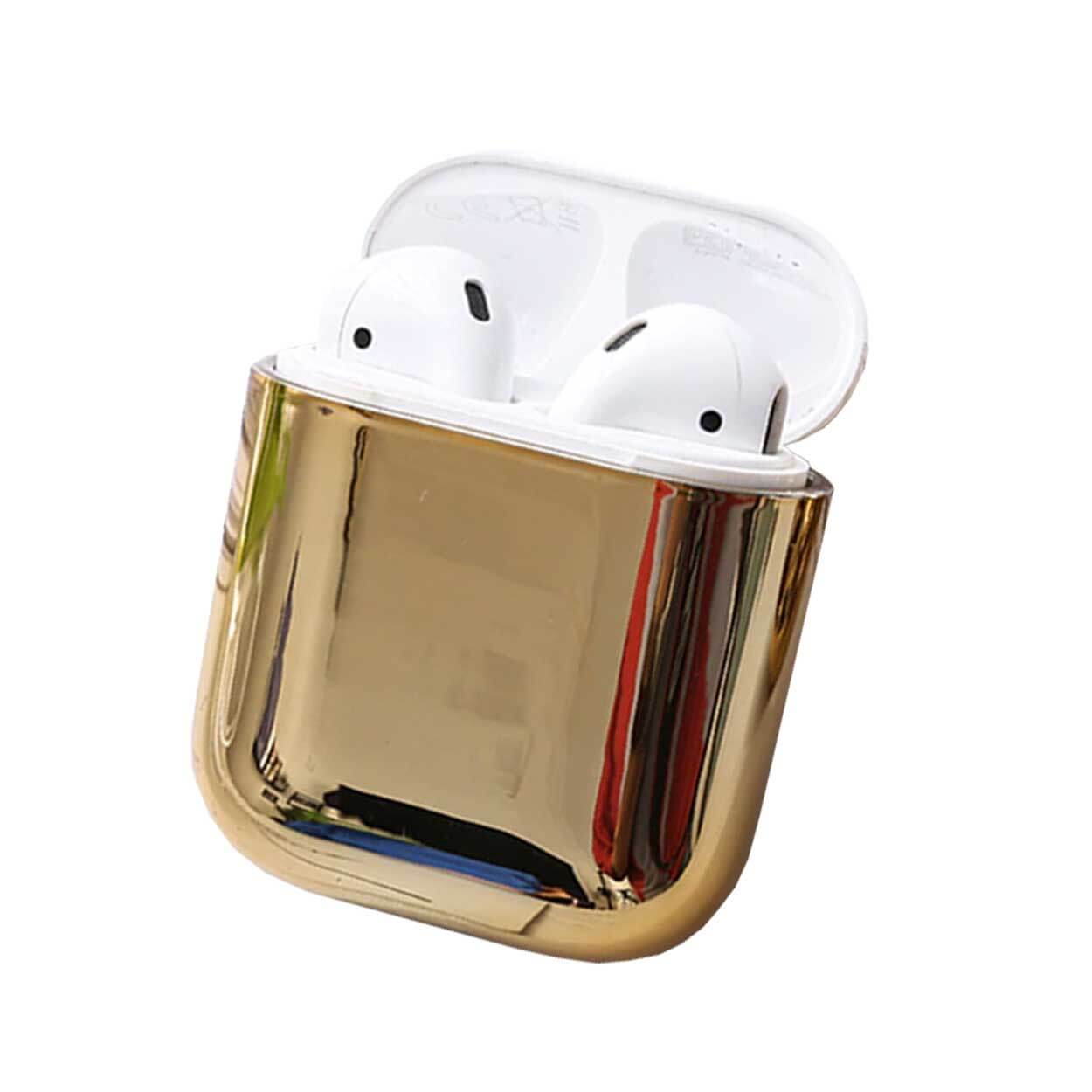 Airpods 1/2 case fodral stötsäkert skyddsfodral guld