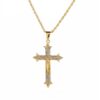 Guldigt Jesus På Kors Långt Halsband Kedja Guld Bling