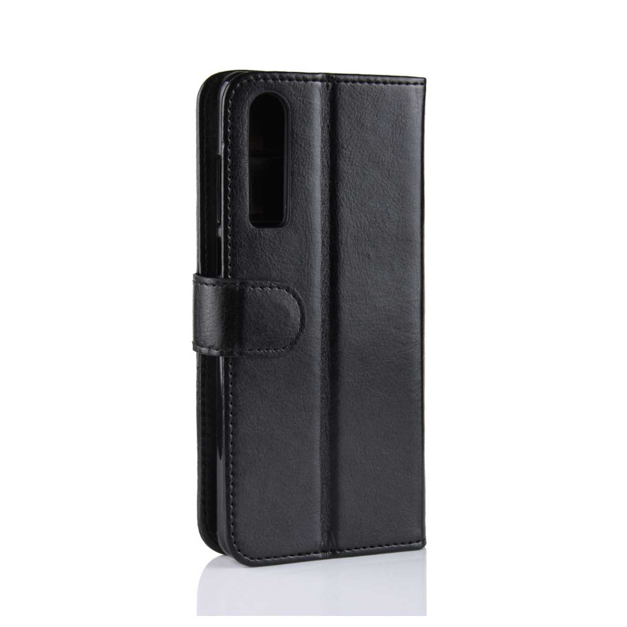 Plånboksfodral huawei p30 pro - svart läder skinn fodral