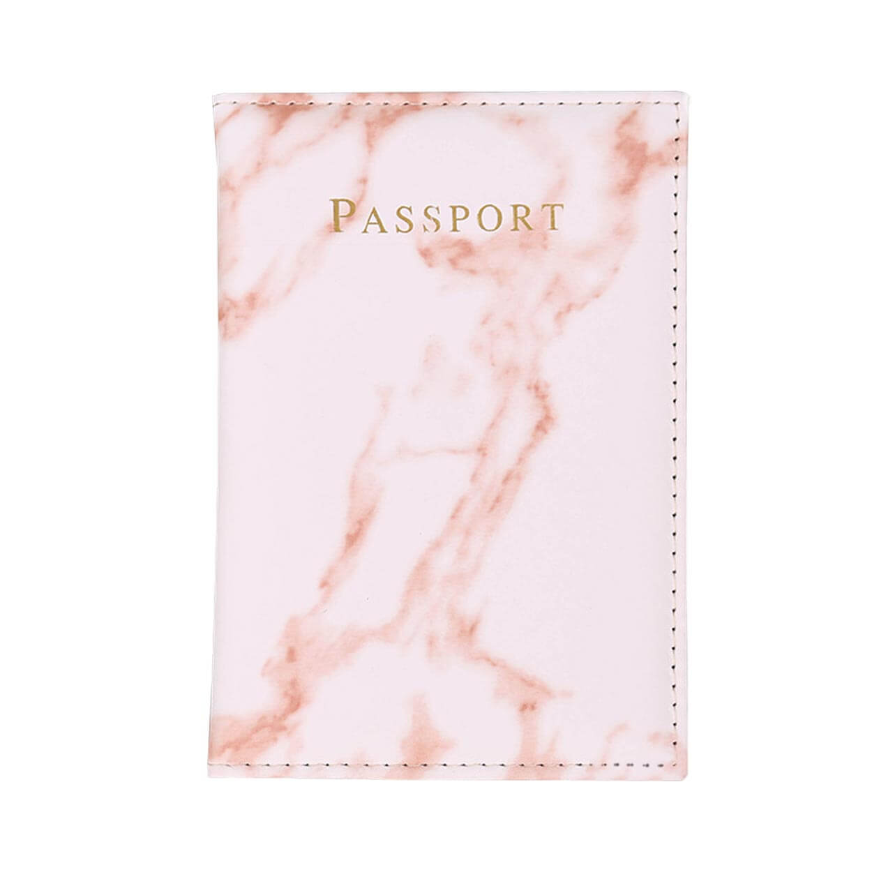 Passfodral passhållare rosa marmor skinn läder guld