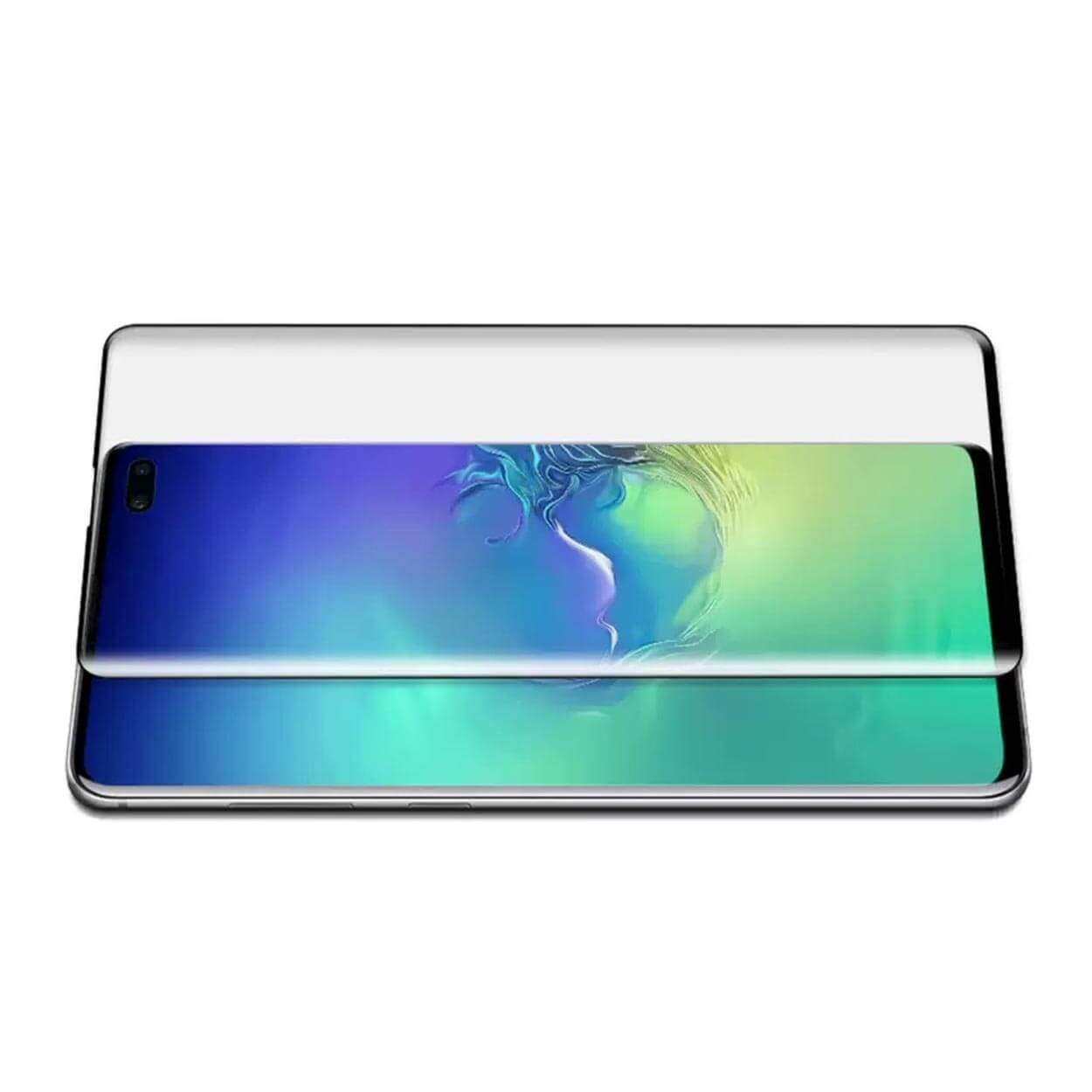 2-pack galaxy s10 skärmskydd heltäckande hd kolfiber härdat glas