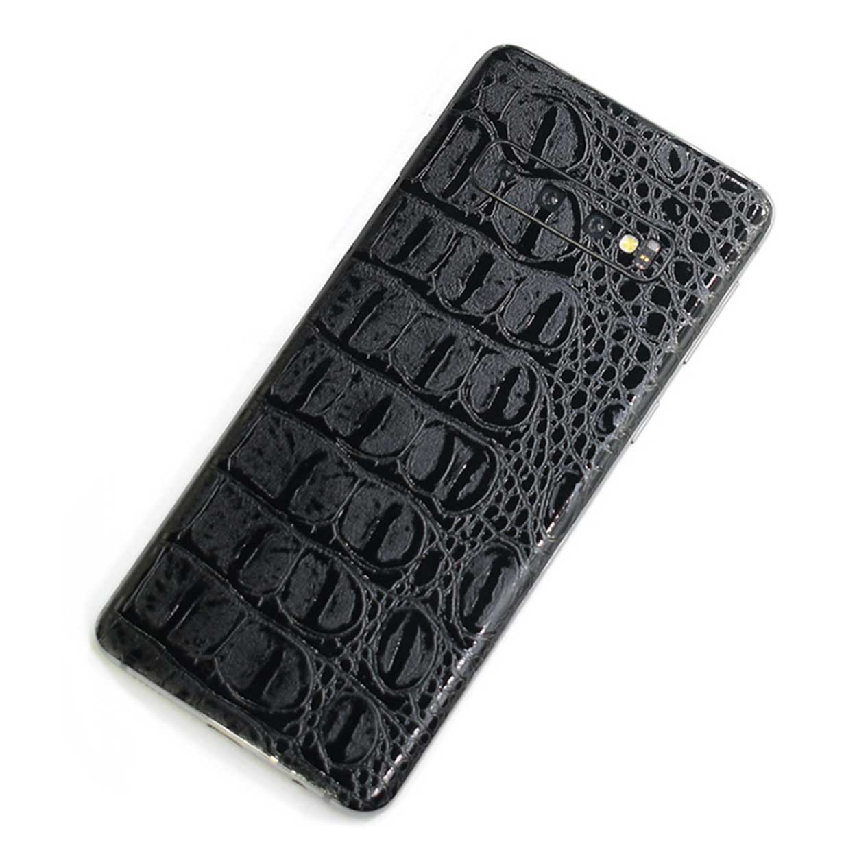 Galaxy s10 skinn läder vinyl skin dekal skyddsfilm krokodil