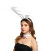 Stora vita böjbara kaninöron i tyg maskerad utklädnad bunny