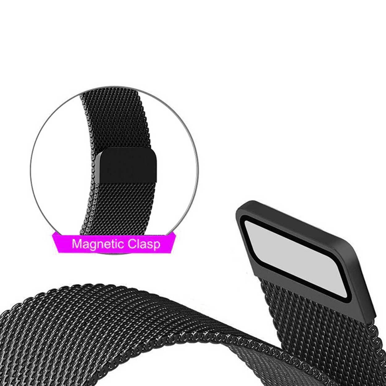Apple watch armband 42/44/45 milanesisk loop - svart