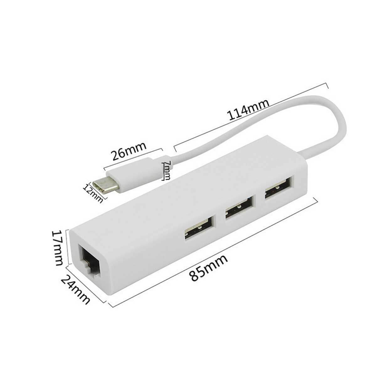 Usb-c nätverksadapter rj45 hubb nätverksanslutning över usb