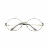 Retro runda glasögon silver metall klart glas utan styrka