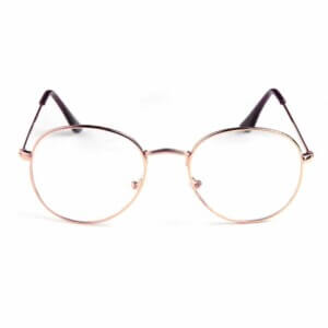 Ovala Glasögon Roséguld Klart Glas Utan Styrka Klarglasögon