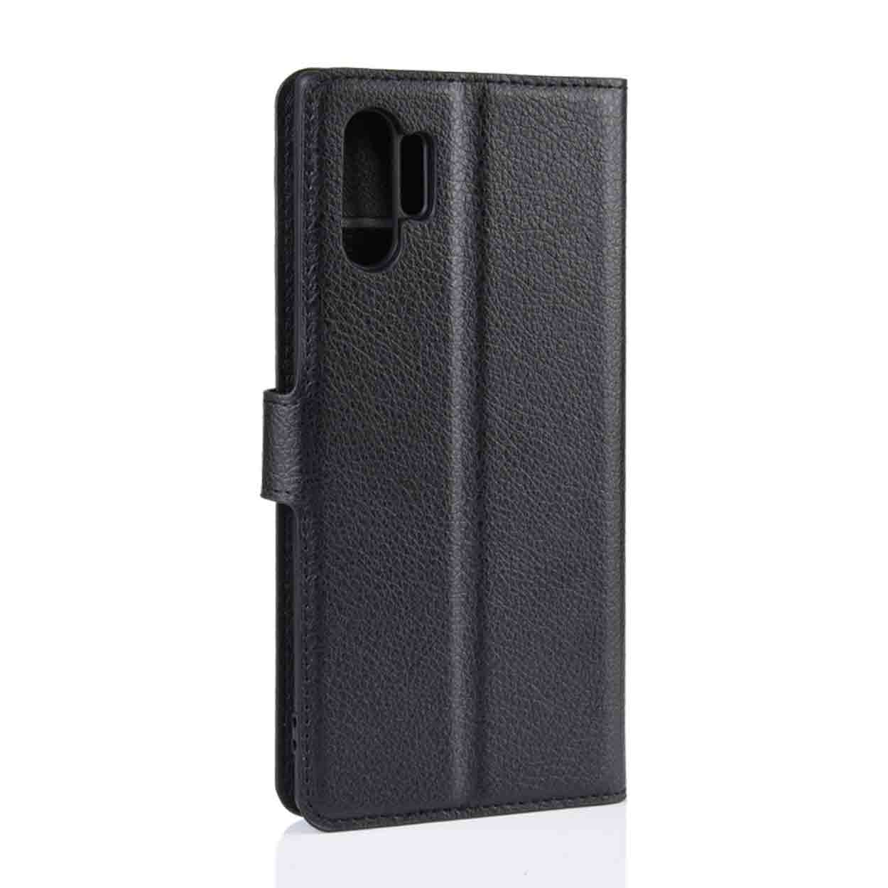 Samsung galaxy note 10 plånboksfodral svart läder skinn fodral