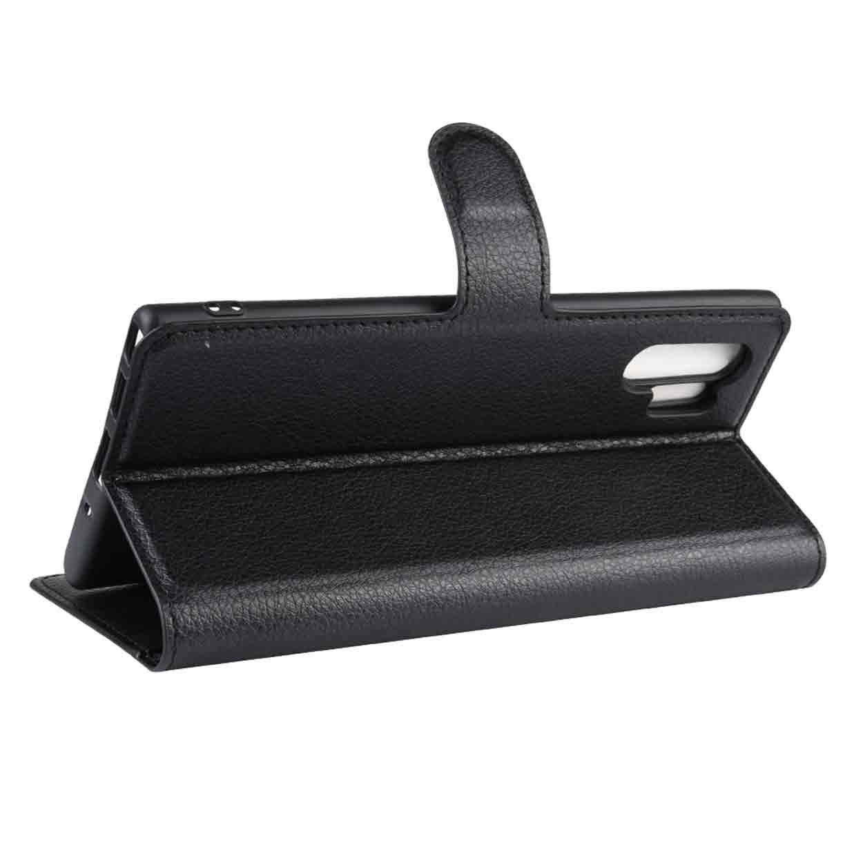 Samsung galaxy note 10 plånboksfodral svart läder skinn fodral