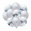 10-pack Ballonger Silver Metallic Konfettiballonger Födelsedag