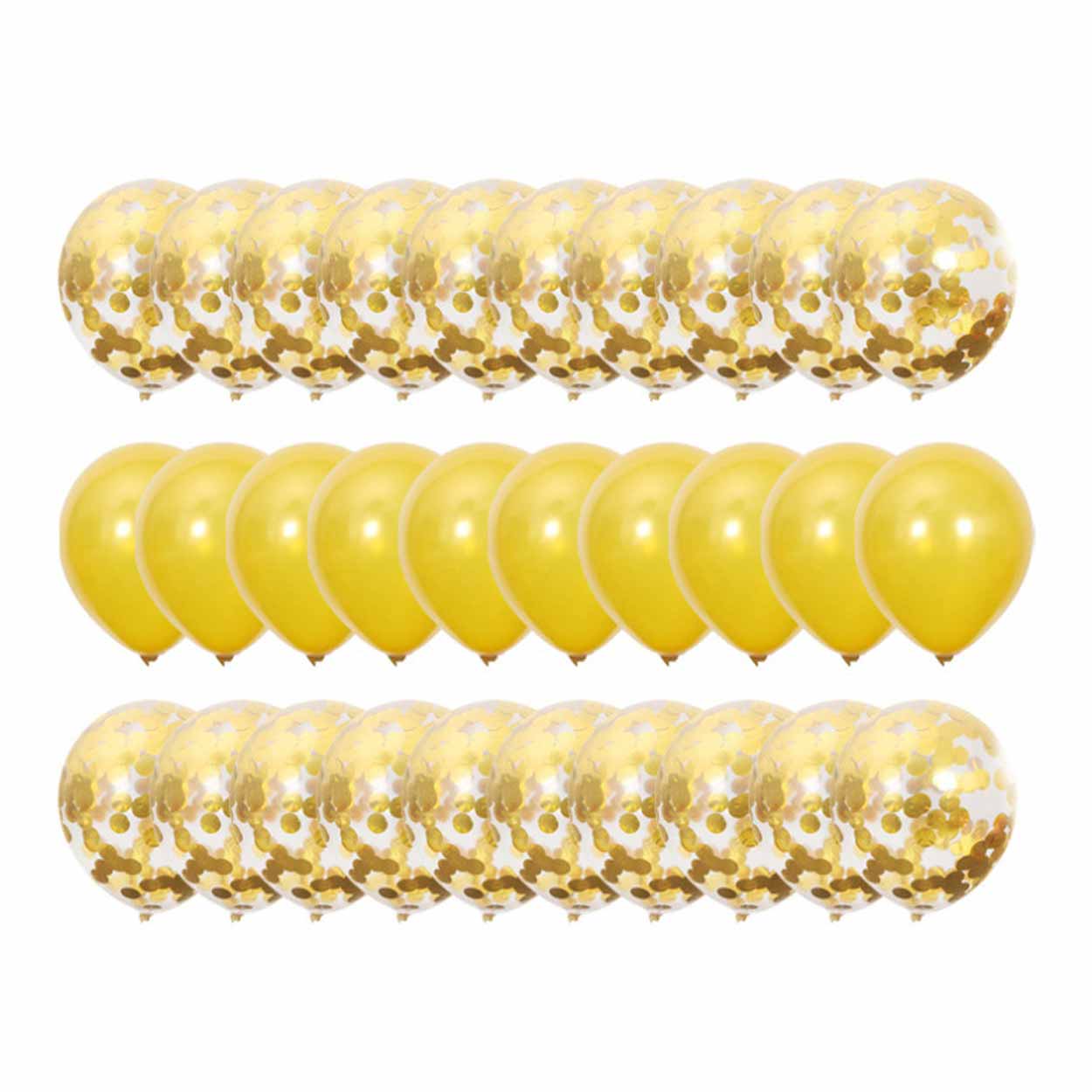 30-pack ballonger guld konfettiballonger födelsedag 31cm