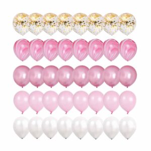 40-pack Ballonger Rosa Guld Konfettiballonger 31cm Födelsedag