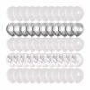 50-pack Ballonger Vit Silver Metallic Konfettiballonger