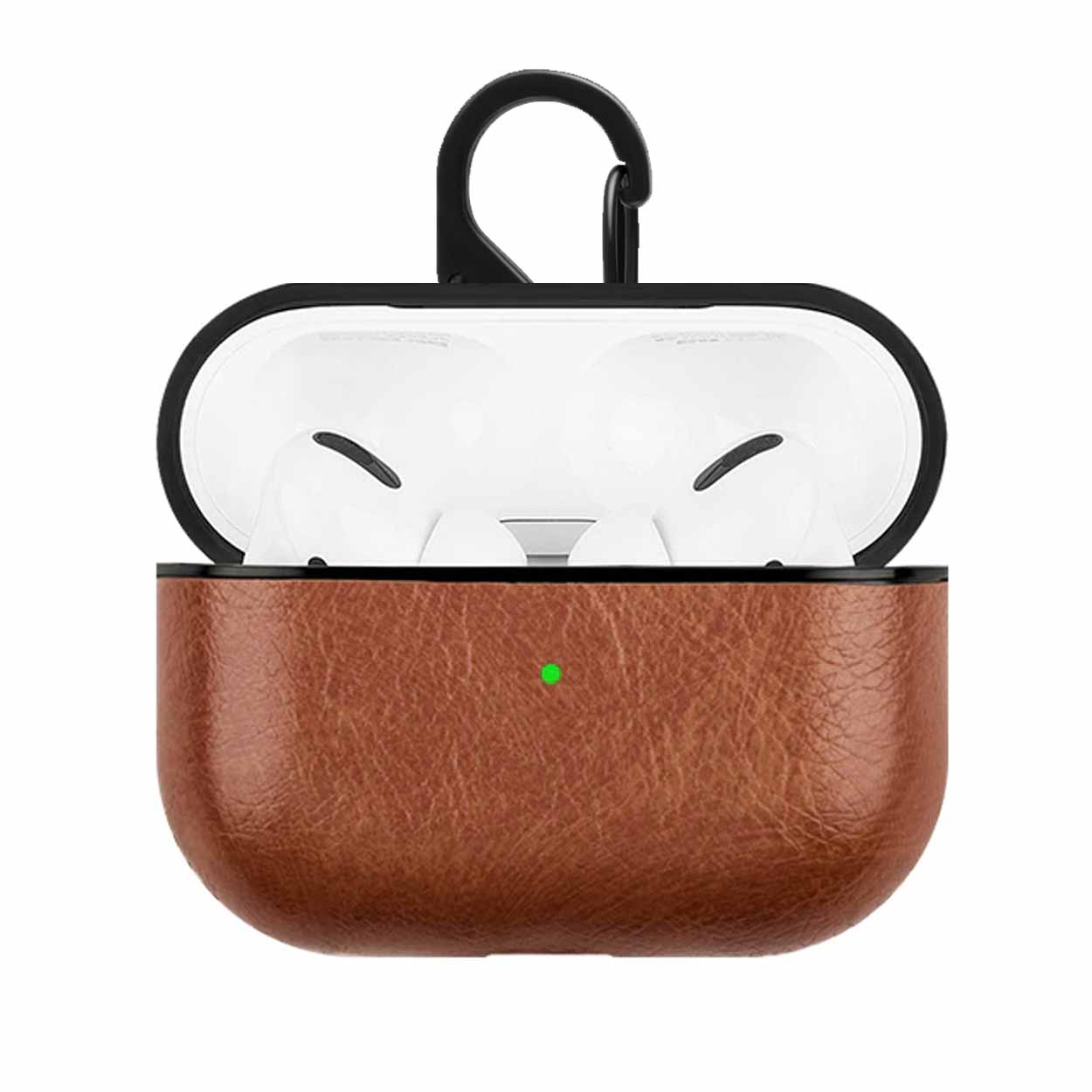 Brunt apple airpods pro väska fodral skyddsfodral skinn läder