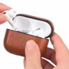 Brunt apple airpods pro väska fodral skyddsfodral skinn läder