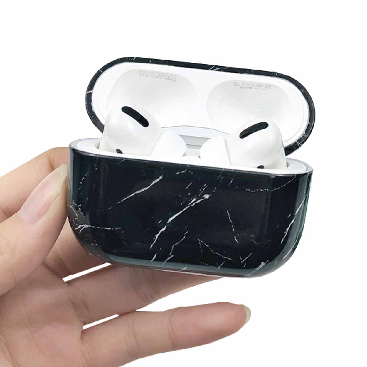 Apple airpods pro case fodral skyddsfodral vit marmor marble