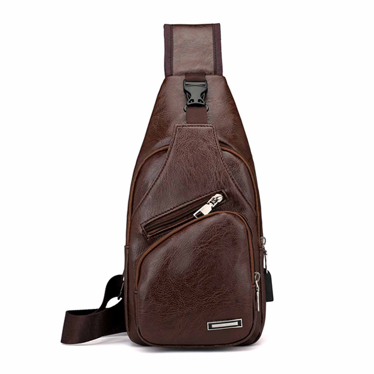Axelväska herr axelremsväska cross body väska skinn läder