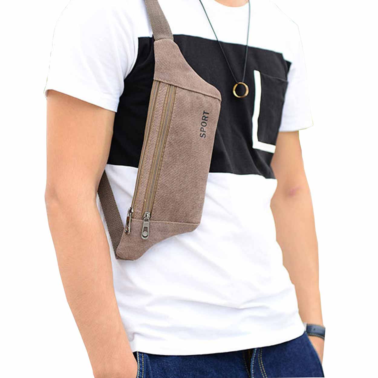 Midjeväska magväska med stöldskydd axelväska cross body
