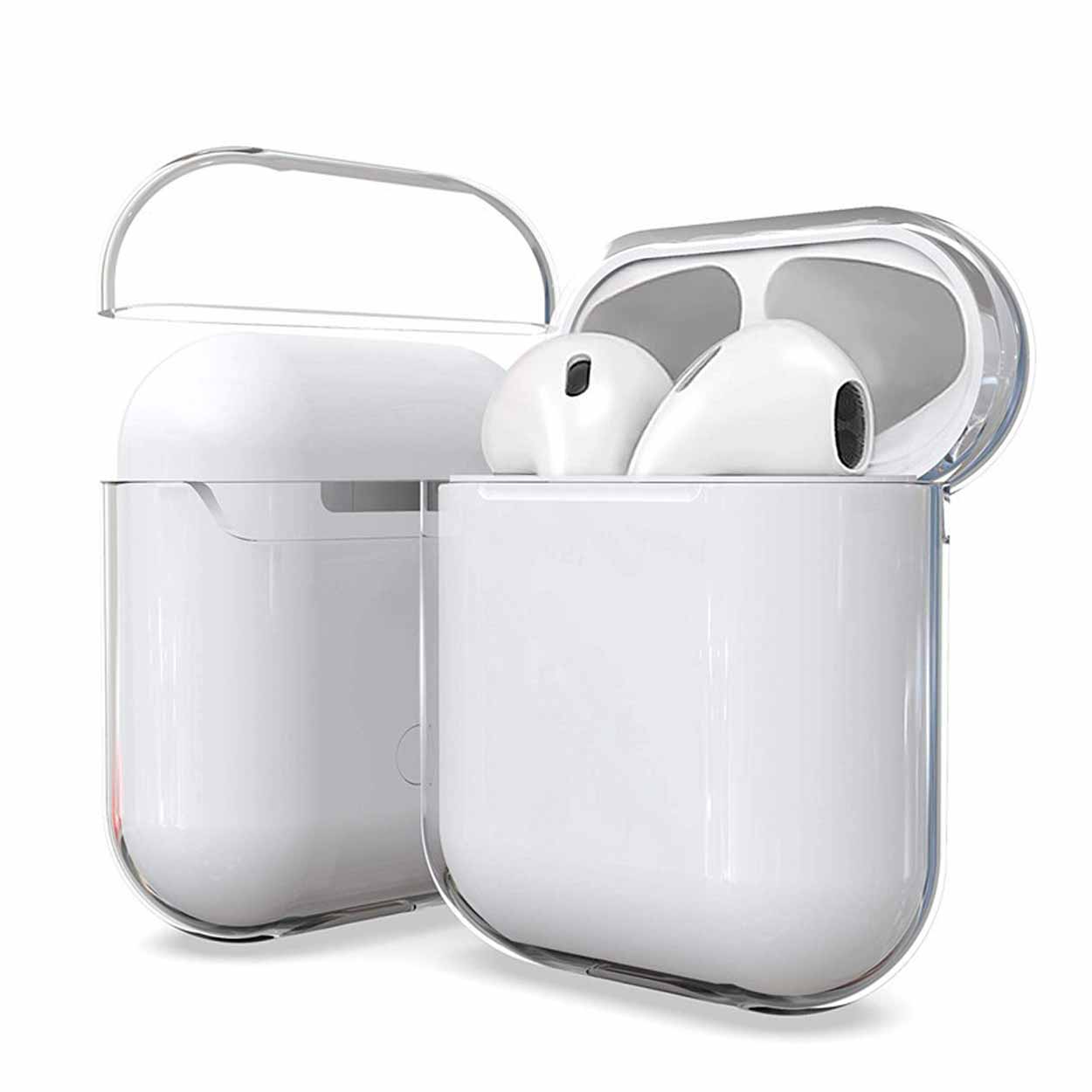 Genomskinligt airpods 1/2 fodral stötsäkert skyddsfodral