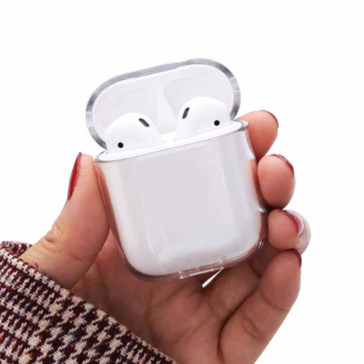 Genomskinligt airpods 1/2 fodral stötsäkert skyddsfodral