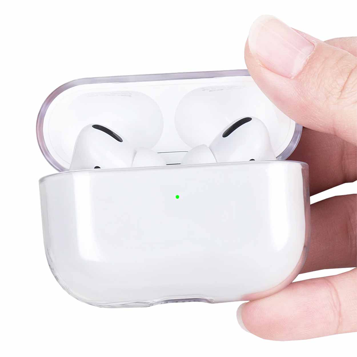 Genomskinligt airpods 1/2 fodral stötsäkert skyddsfodral