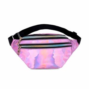 Rosa Midjeväska - Glansig Metallic Magväska Bum Bag