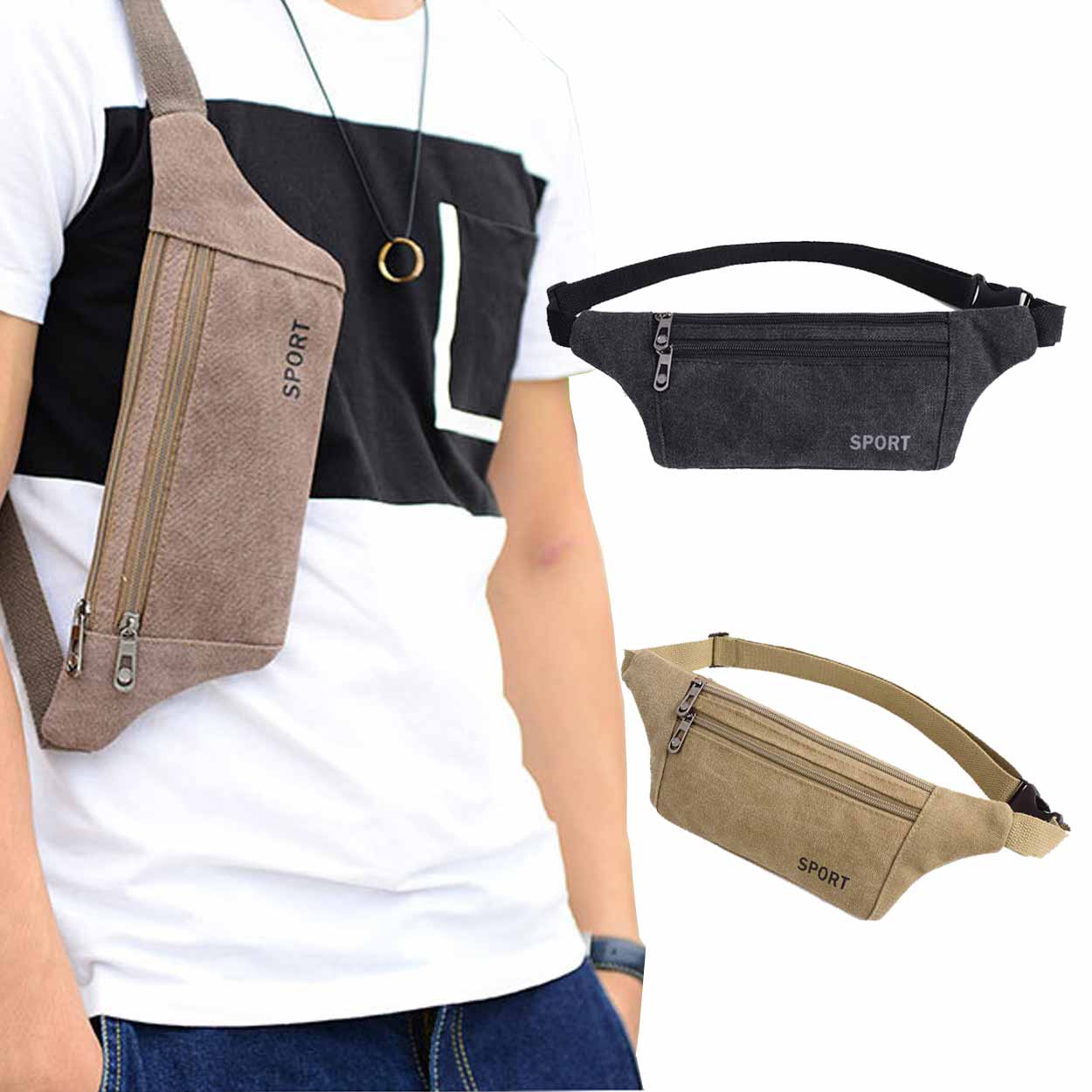 Midjeväska magväska med stöldskydd axelväska cross body