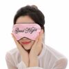 Mjuk rosa sovmask ögonmask i silke flyg resor good night