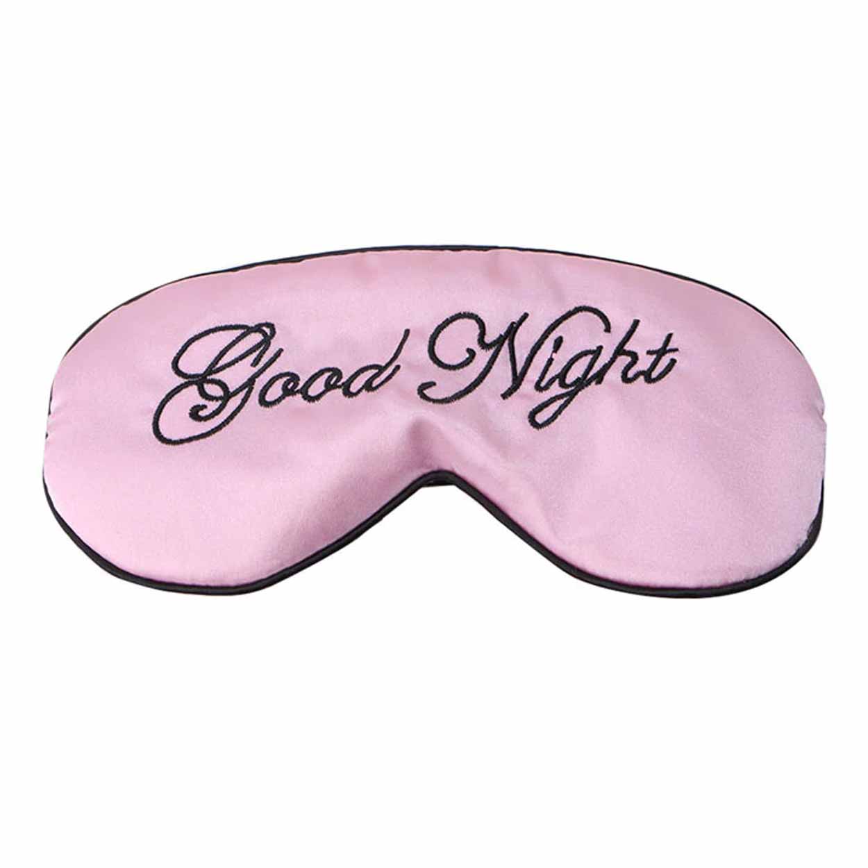 Mjuk rosa sovmask ögonmask i silke flyg resor good night