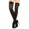 Svarta knästrumpor höga strumpor med svart rosett