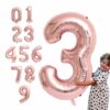 Enorma Sifferballonger I Roséguld För Födelsedag Fest 102cm