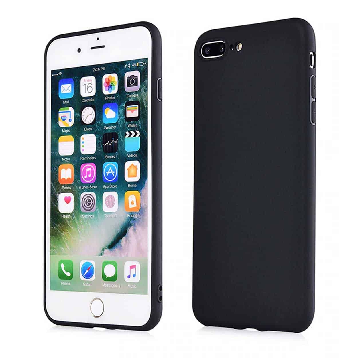 Tunt svart iphone 8 skal mobilskal 1mm tpu