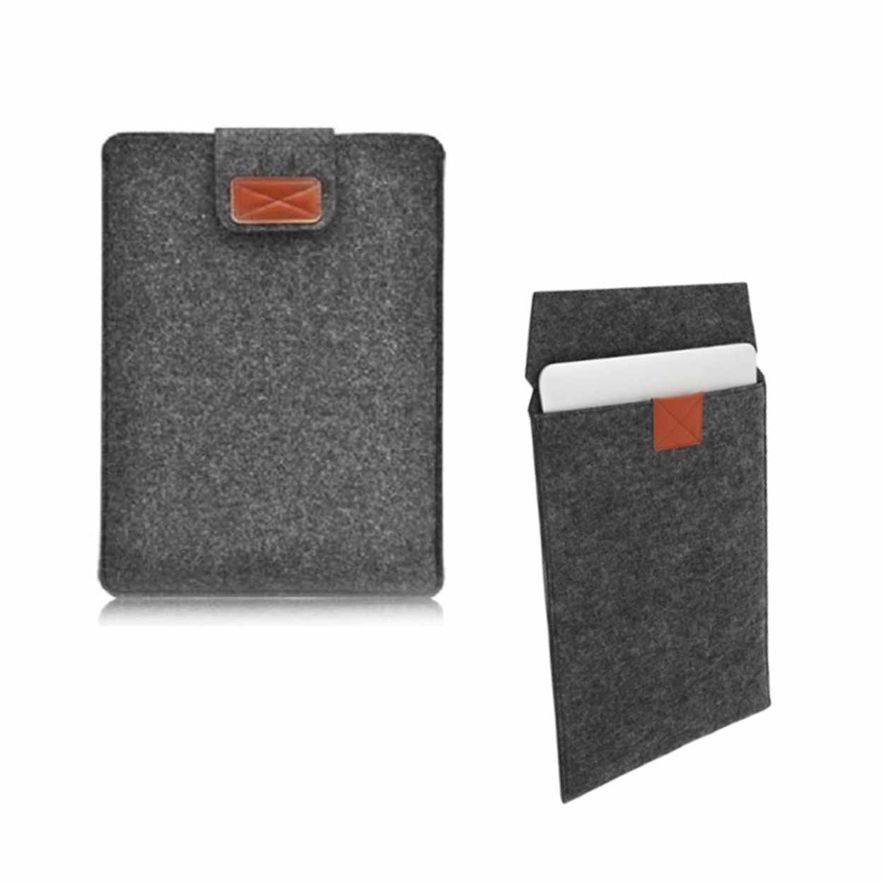 Datorfodral laptopfodral sleeve mörkgrå filt kardborre
