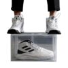 Genomskinlig skolåda skoförvaring för skor sneakers display