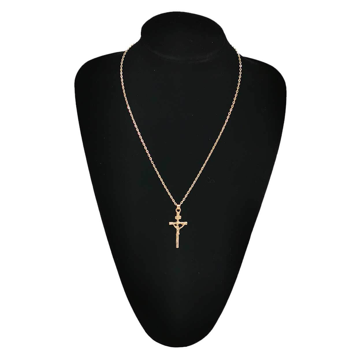 Jesus på kors halsband kedja guld