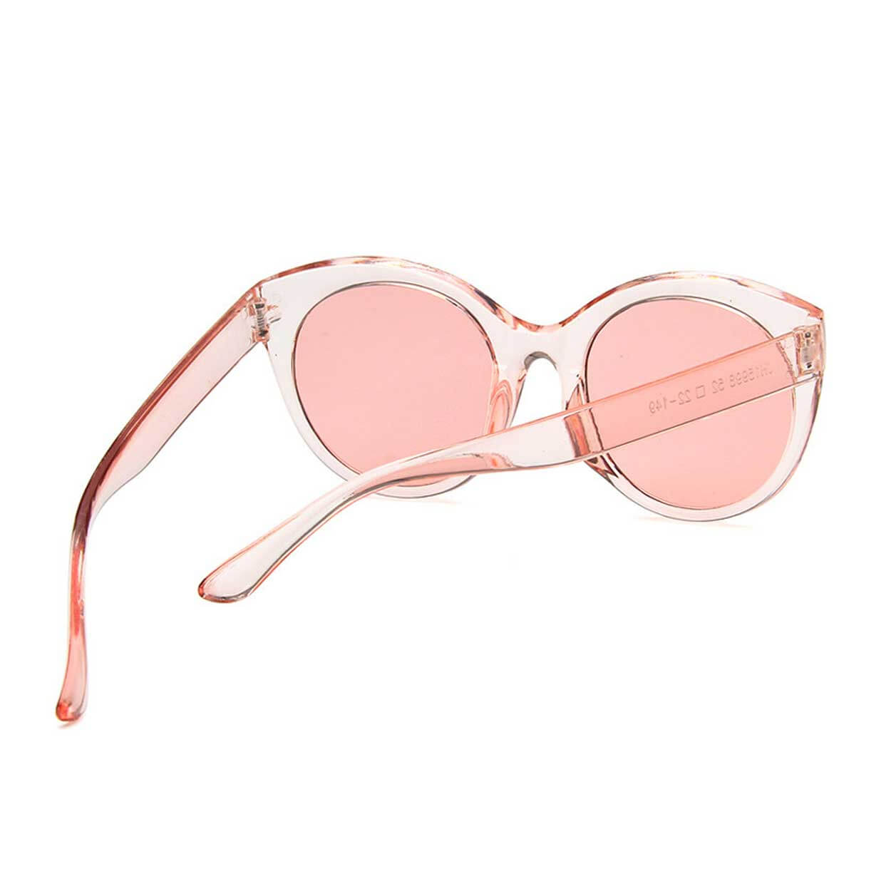 Runda genomskinliga rosa solglasögon retro cateye
