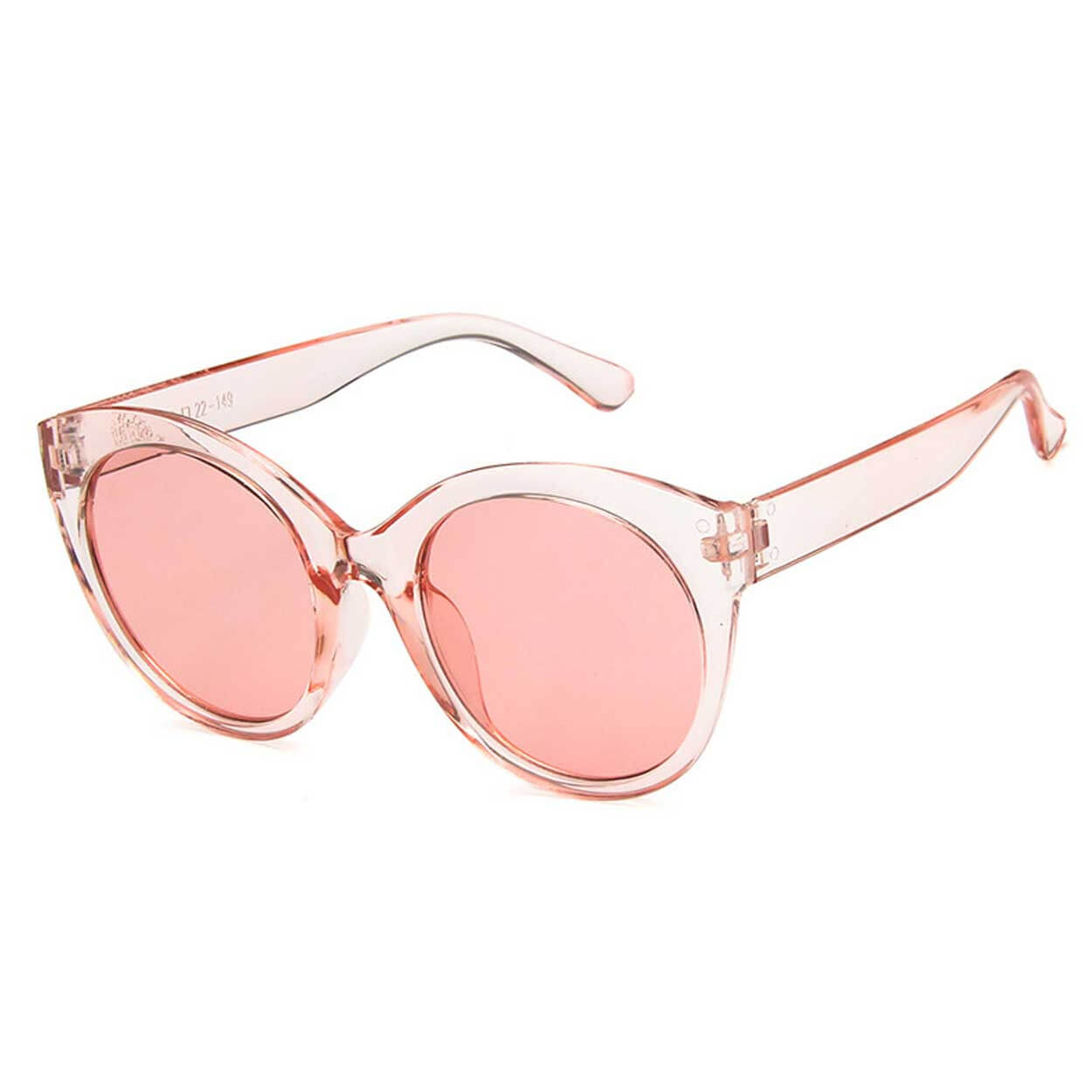 Runda genomskinliga rosa solglasögon retro cateye