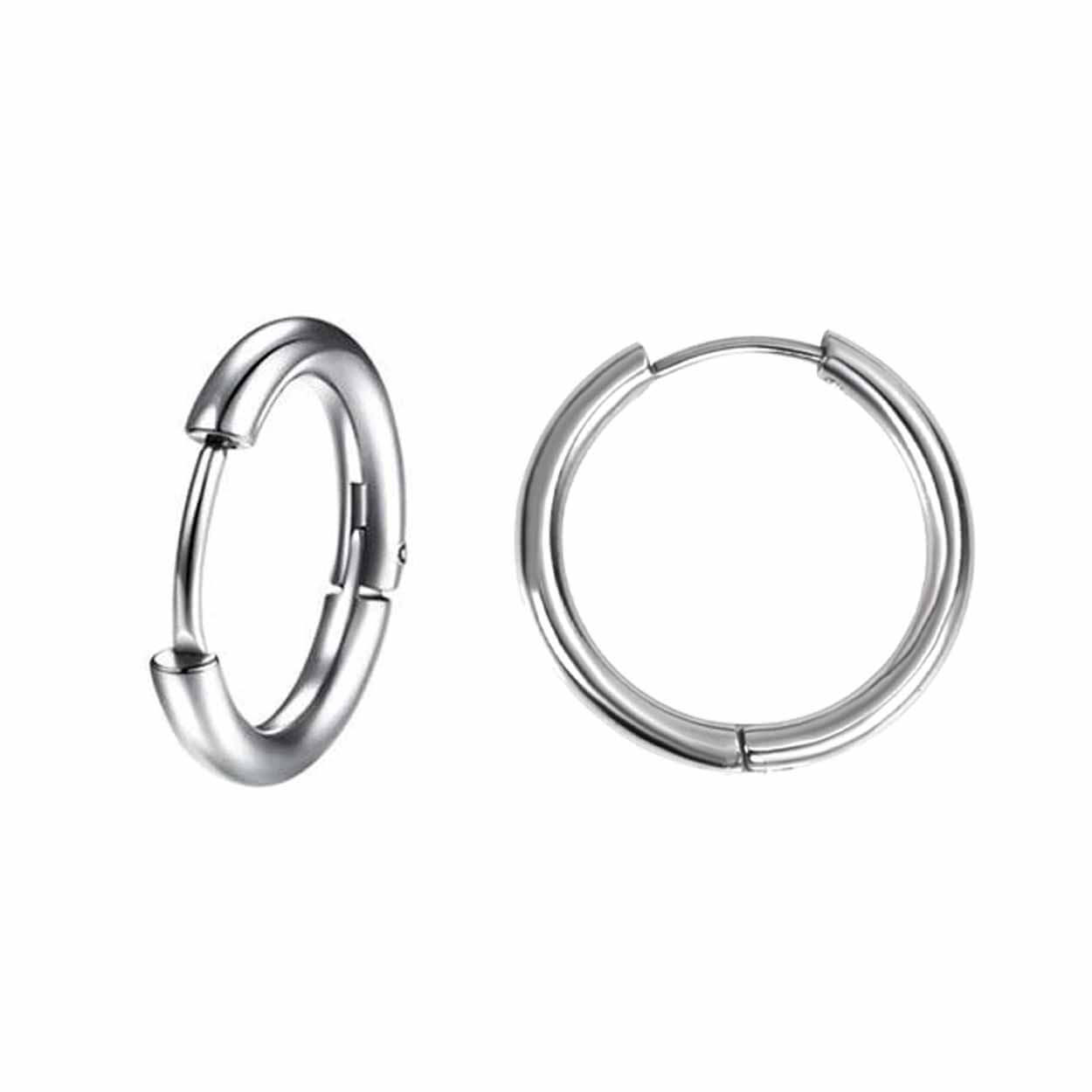 2-pack örhänge näsring piercingsmycke ring metall silver