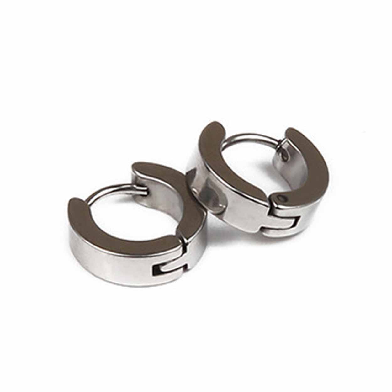 2-pack silver piercing örhänge piercingsmycke ring metall