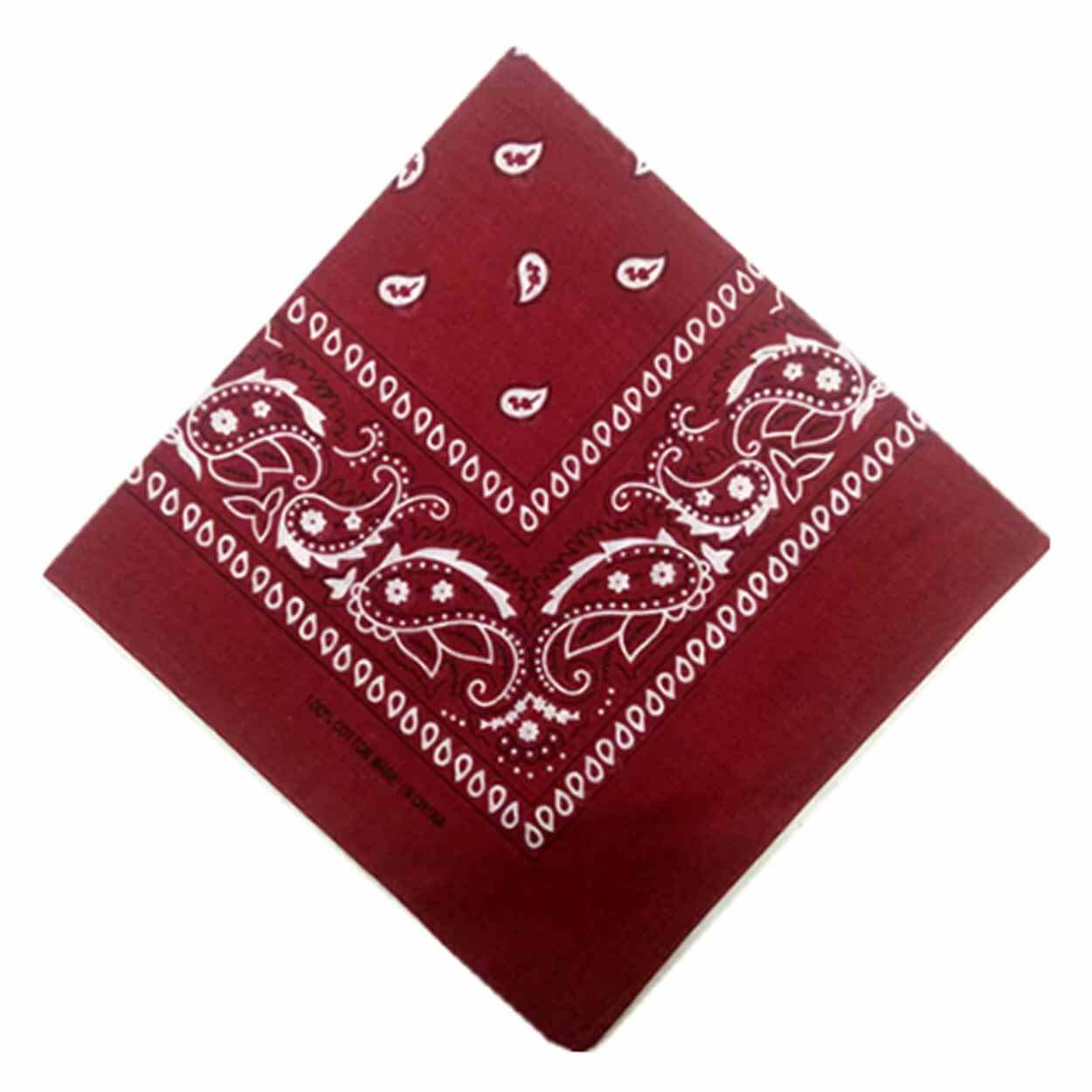 Bandana scarf sjal snusnäsduk paisleymönster vinröd