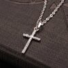 Silver kors halsband kedja med diamanter silverkedja