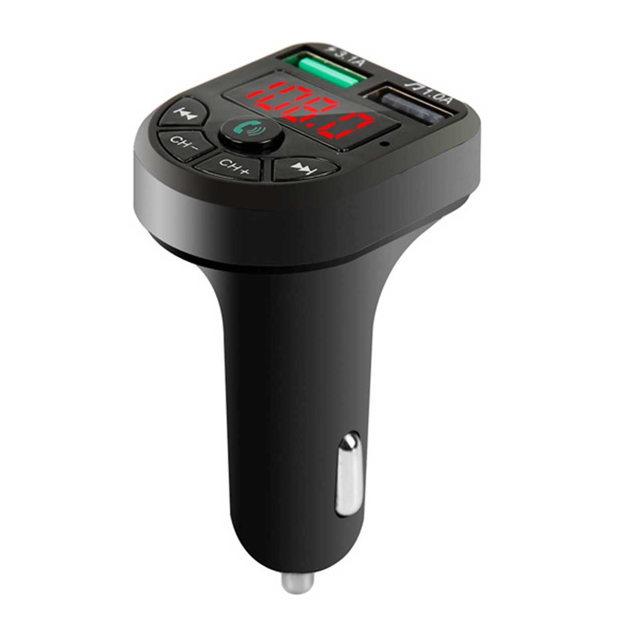 Dubbel usb billaddare med bluetooth fm-sändare snabbladdare